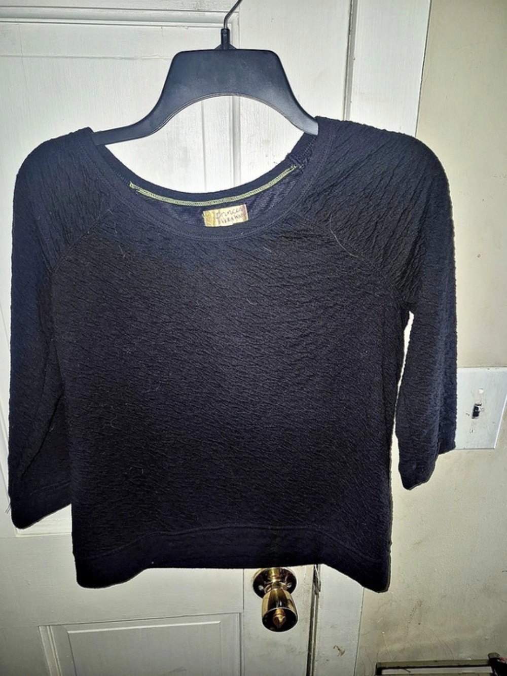 Princess Vera Wang Long Sleeve Top in Black Size Medium